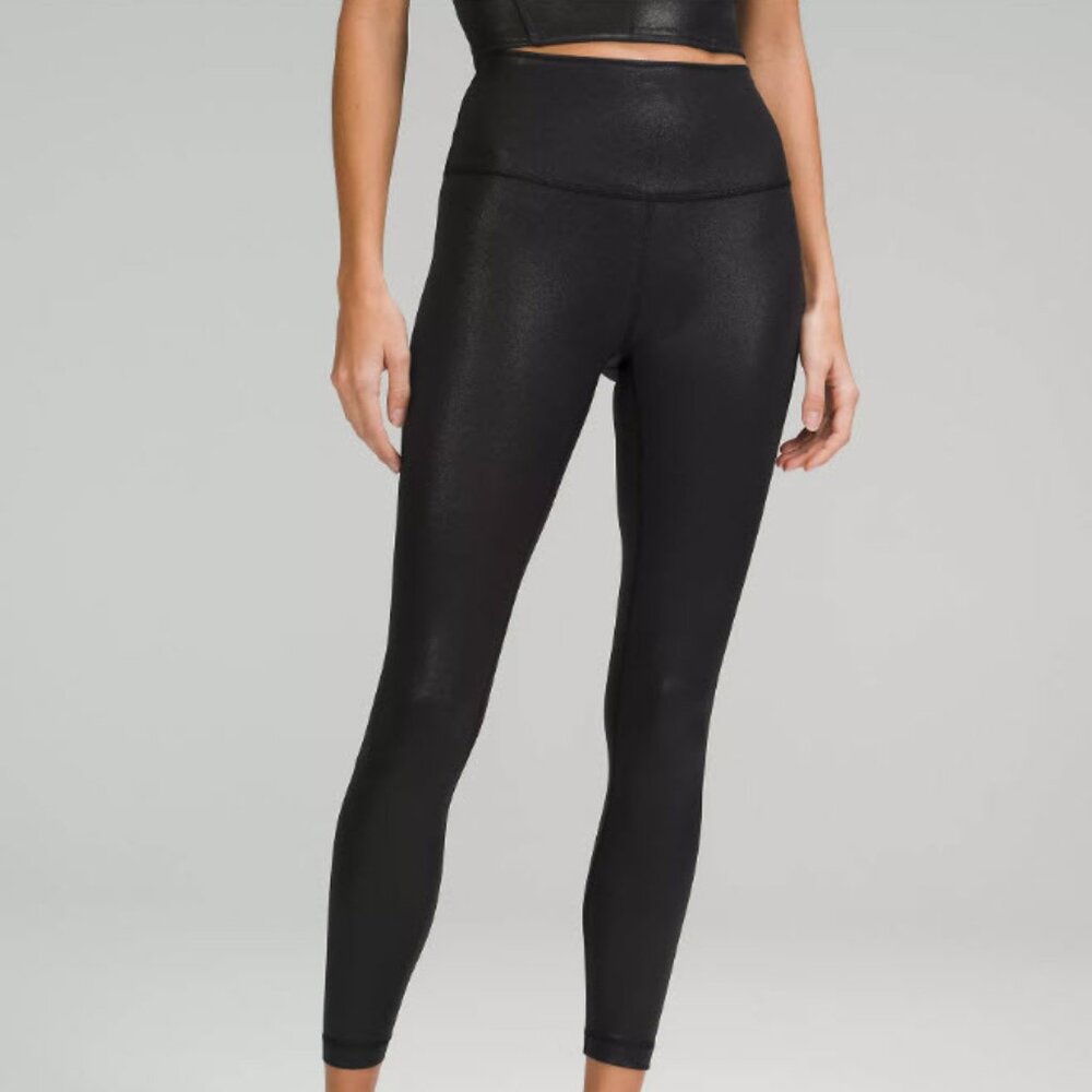 Lululemon Wunder Train HR 28” Special Edition Black Shine Foil - size 6 - Picture 3 of 10